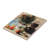 花、コーヒーポットとフルーツby Vincent vanゴッホ タイル (側面)