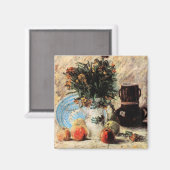花、コーヒーポットとフルーツby Vincent vanゴッホ マグネット (正面/裏面)