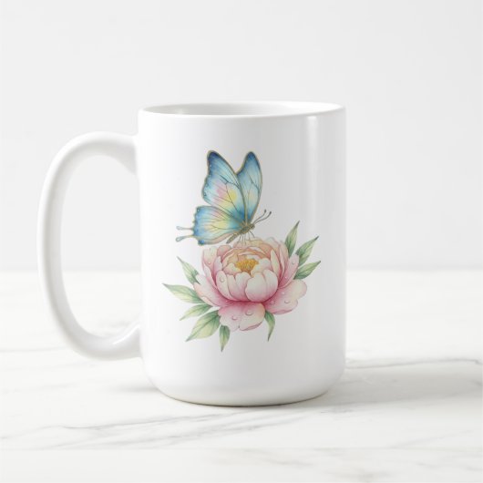 花 コーヒーマグカップ (左)