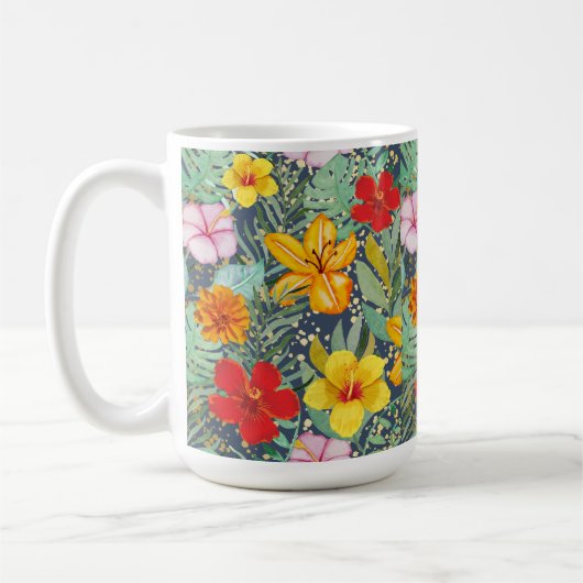 花 コーヒーマグカップ (左)