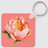 花 |サンゴの牡丹の花 キーホルダー (裏面)