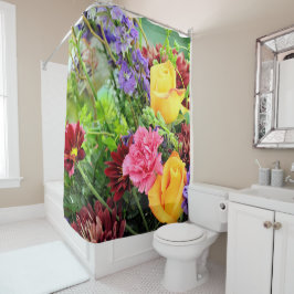 花 シャワーカーテン