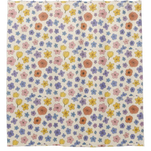 花 シャワーカーテン (正面)