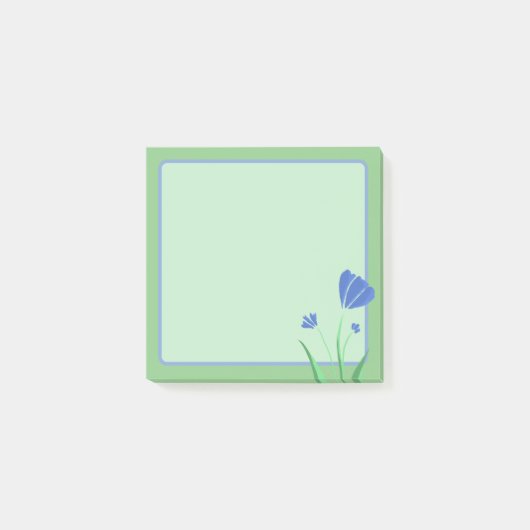 花 – シンプル青 ポストイット (正面)