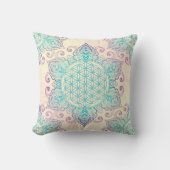 花 – シームレスパターンアート4 クッション (正面)