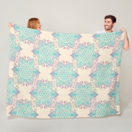 花 – シームレスパターンアート4 フリースブランケット