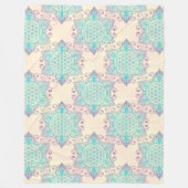 花 – シームレスパターンアート4 フリースブランケット (正面)