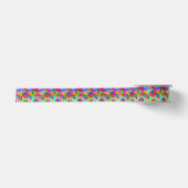花 – シームレスパターン – グラデーション色 サテンリボン (正面)