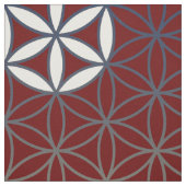 花 – シームレスパターン – 青ベージュ ファブリック (見本)