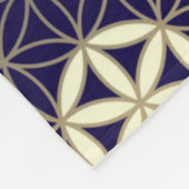 花 – シームレスパターン – 青ベージュ フリースブランケット (角)