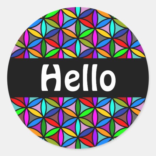 花 – シームレスパタ数々のーン – カラー ラウンドシール (正面)