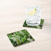 花 |スウェーデンのリリー スクエアペーパーコースター (インサイチュ)