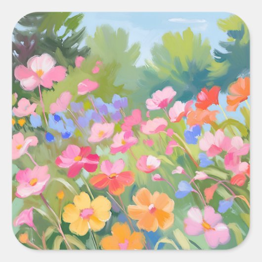 花 スクエアシール (正面)