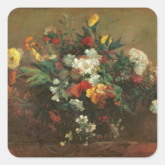 花 スクエアシール (正面)