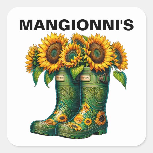 花 スクエアシール (正面)