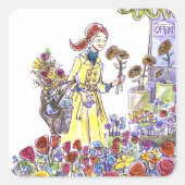 花 スクエアシール (正面)