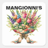 花 スクエアシール (正面)