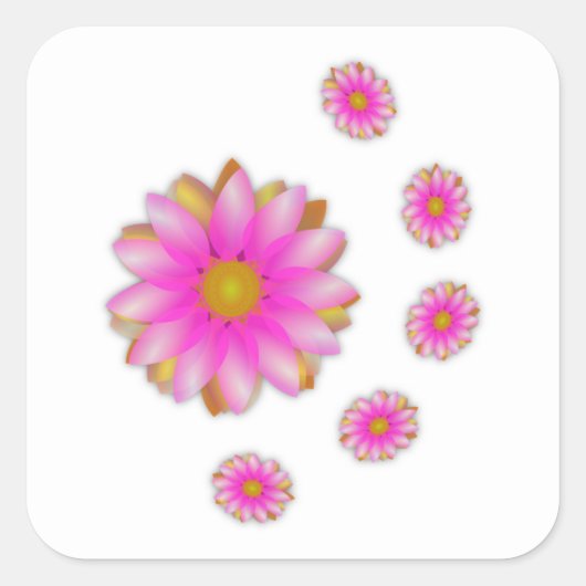 花 スクエアシール (正面)