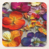 花 スクエアペーパーコースター (正面)