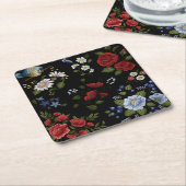 花 スクエアペーパーコースター (アングル)