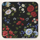 花 スクエアペーパーコースター (正面)