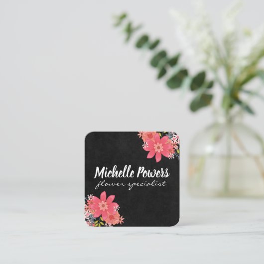 花 スクエア名刺 (スタンド正面)