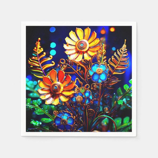 花 スタンダードカクテルナプキン (正面)