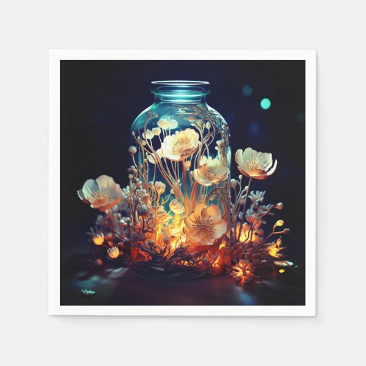 花 スタンダードカクテルナプキン (正面)