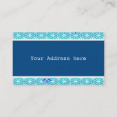 花 – スタンプのシームレスなパターン – シアン 名刺 (裏面)