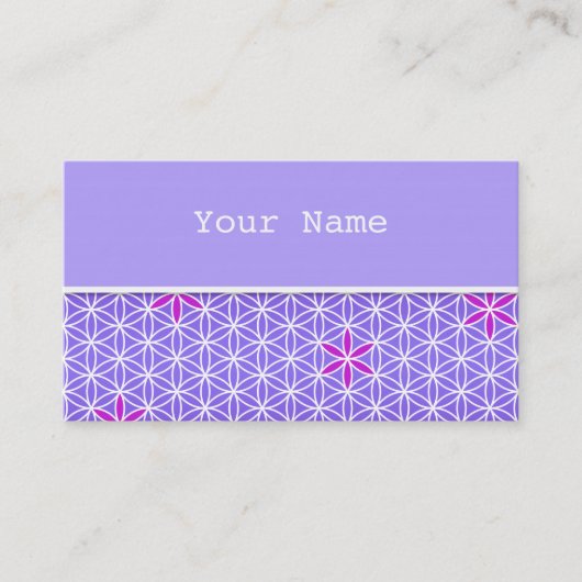 花 – スタンプのシームレスなパターン – 紫 名刺 (正面)