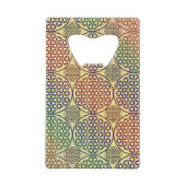 花 – スタンプグランジパターン1 クレジットカード栓抜き (正面)