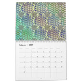 花 – スタンプグランジパターン2 カレンダー (2月 2027)