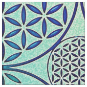 花 – スタンプグランジパターン2 ファブリック (クローズアップ)