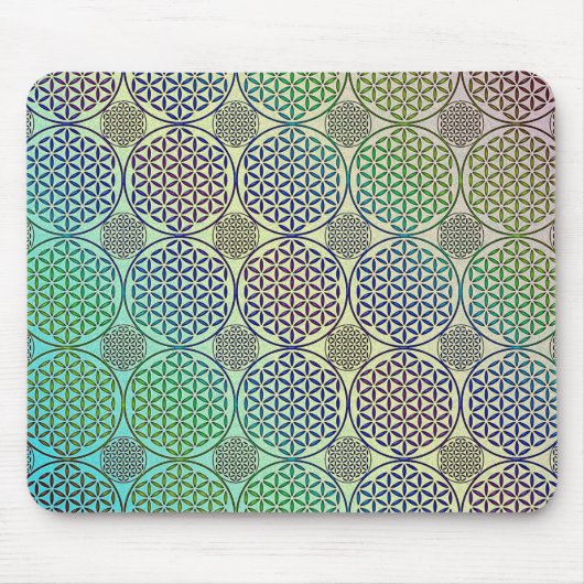 花 – スタンプグランジパターン2 マウスパッド (正面)