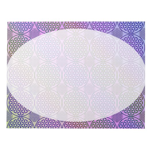 花 – スタンプグランジパターン3 ノートパッド (正面)