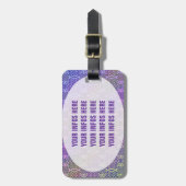 花 – スタンプグランジパターン3 ラゲッジタグ (正面縦)