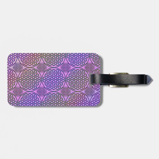 花 – スタンプグランジパターン3 ラゲッジタグ (裏面横)