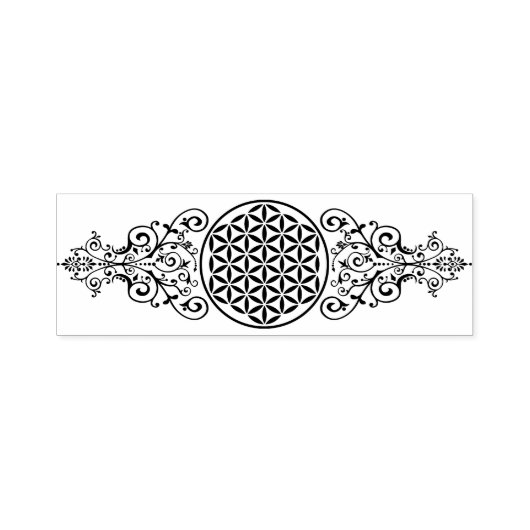 花 – スタンプヴィンテージオーナメント黒1 セルフインキングスタンプ (デザイン)