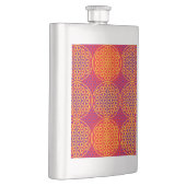 花 – スタンプ模様 – オレンジ色ピンク フラスク (右)