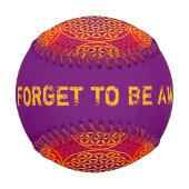 花 – スタンプ模様 – オレンジ色ピンク 野球ボール (裏面)