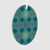 花 – スタンプ模様 – 水色 オーナメント (正面)