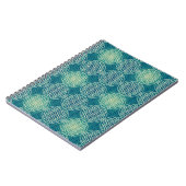 花 – スタンプ模様 – 水色 ノートブック (左側)
