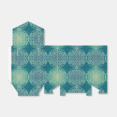 花 – スタンプ模様 – 水色 フェイバーボックス (折り畳みなし)