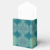 花 – スタンプ模様 – 水色 フェイバーボックス (オープン)