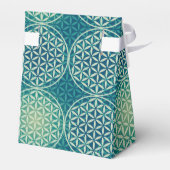 花 – スタンプ模様 – 水色 フェイバーボックス (裏面サイド)