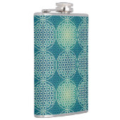 花 – スタンプ模様 – 水色 フラスク (右)