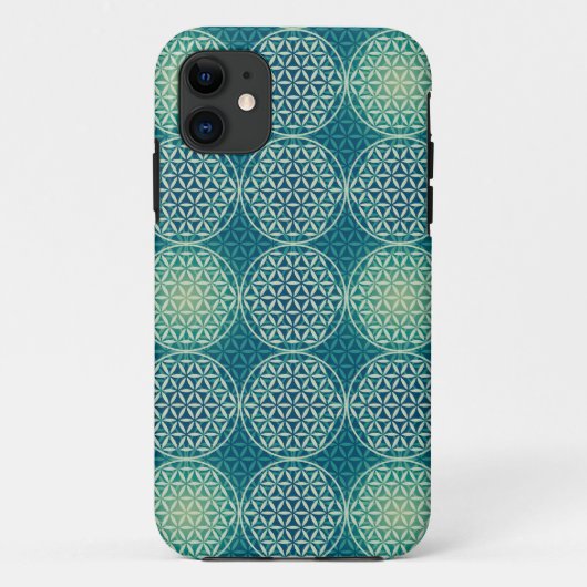 花 – スタンプ模様 – 水色 Case-Mate iPhoneケース (裏面)