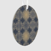 花 – スタンプ模様 – 青い砂 オーナメント (正面)
