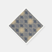 花 – スタンプ模様 – 青い砂 スタンダードカクテルナプキン (角)