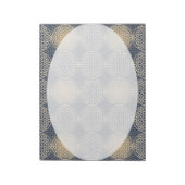 花 – スタンプ模様 – 青い砂 ノートパッド (回転)